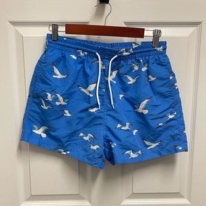 Blue Rooster Seagull Swim Trunks